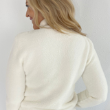 Fuzzy Reversible Mock Neck Sweater