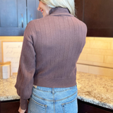 Mock Neck Ribbed Sweater