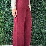 Suede Wide Leg Pant