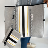 Annabella Large Striped Neoprene Tote
