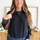 Contrast Trim Crewneck