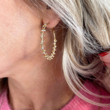 Stone Wrapped Hoop Earrings