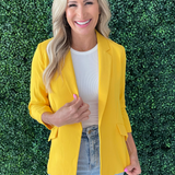 Recycled Shirred Sleeve Blazer
