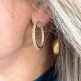 Pave Hoop Earrings