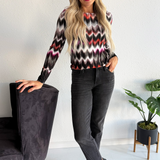 Long Sleeve Boat Neck Knit Top