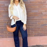 Long Sleeve Woven Shirt Pleat Back