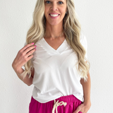 Short Sleeve Knit Tee w/ Placket