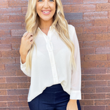 Long Sleeve Woven Shirt Pleat Back