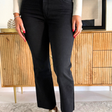 Kelsey High Rise Fab Ab Ankle Flare With Raw Hem
