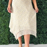 Double Layered Floral Midi Skirt