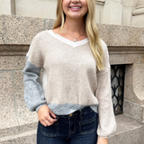 Colorblock Soft Yarn Sweater