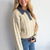 Collared Cable Knit Sweater
