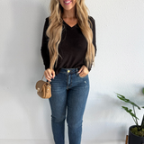 Reese High Rise Fab Ab Ankle Straight Raw Hem