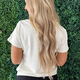 Avi Short Sleeve Twist Hem Crew Neck Top