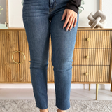Reese High Rise Fab Ab Ankle Straight Raw Hem