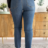 Reese High Rise Fab Ab Ankle Straight Raw Hem