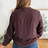 Isley Long Sleeve Button Shirt w/ Neck Ruffle