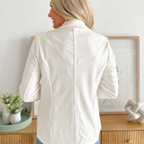 Ponte One Button Front with Patch Pocket Blazer