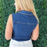 Sleeveless Denim Bodysuit