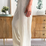 Metallic Pleated Relaxed Pants
