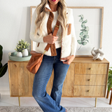 Corduroy Colorblock Sherpa Vest