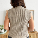 Front Pocket Crew Neck Sweater Vest