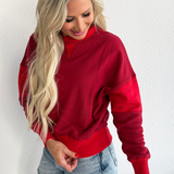Contrast Trim Crewneck