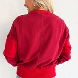 Contrast Trim Crewneck