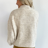 Checker Mock Neck Sweater Top