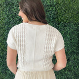 Tilda Pullover V-Neck Knit Short Sleeve Sweater