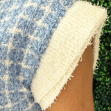 Sleeveless Check Tweed Knit Sweater Top