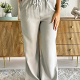 Elastic Waist Wide Leg Pants