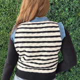 Denim Trim Knit Cardigan