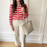 Long Sleeve Knit Stripe Cardigan