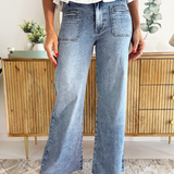 Meg High Rise Wide Leg Patch Pocket