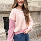 Colorblock Soft Yarn Sweater
