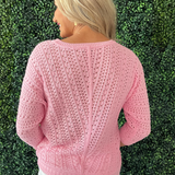 3/4 Sleeve Crochet Pullover Sweater