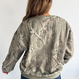Long Sleeve Crew Neck Tree Camo Printed Sweatshirt