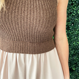 Contrast Detailed Midi Dress