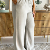 Elastic Waist Wide Leg Pants