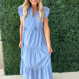Tiered Ruffle Short Sleeve Maxi
