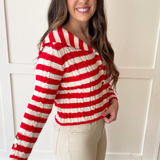 Long Sleeve Knit Stripe Cardigan