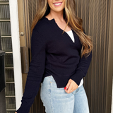 Layered V-neck Sweater