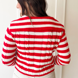 Long Sleeve Knit Stripe Cardigan