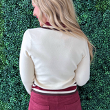 Collared Three Button Long Sleeve Top
