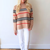 Striped Knit Long Sleeve Sweater