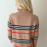 Striped Knit Long Sleeve Sweater
