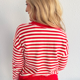 Stripe French Terry Snap Button Pullover