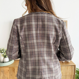 Collarless Fitted Blazer w/ Fray 26"