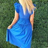 Ruffle Sleeve Midi Dress
